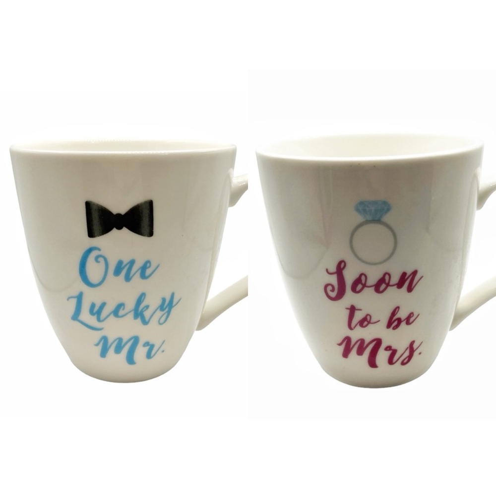 Set of 2 Pfaltzgraff Lucky Mr. & Mrs Mugs